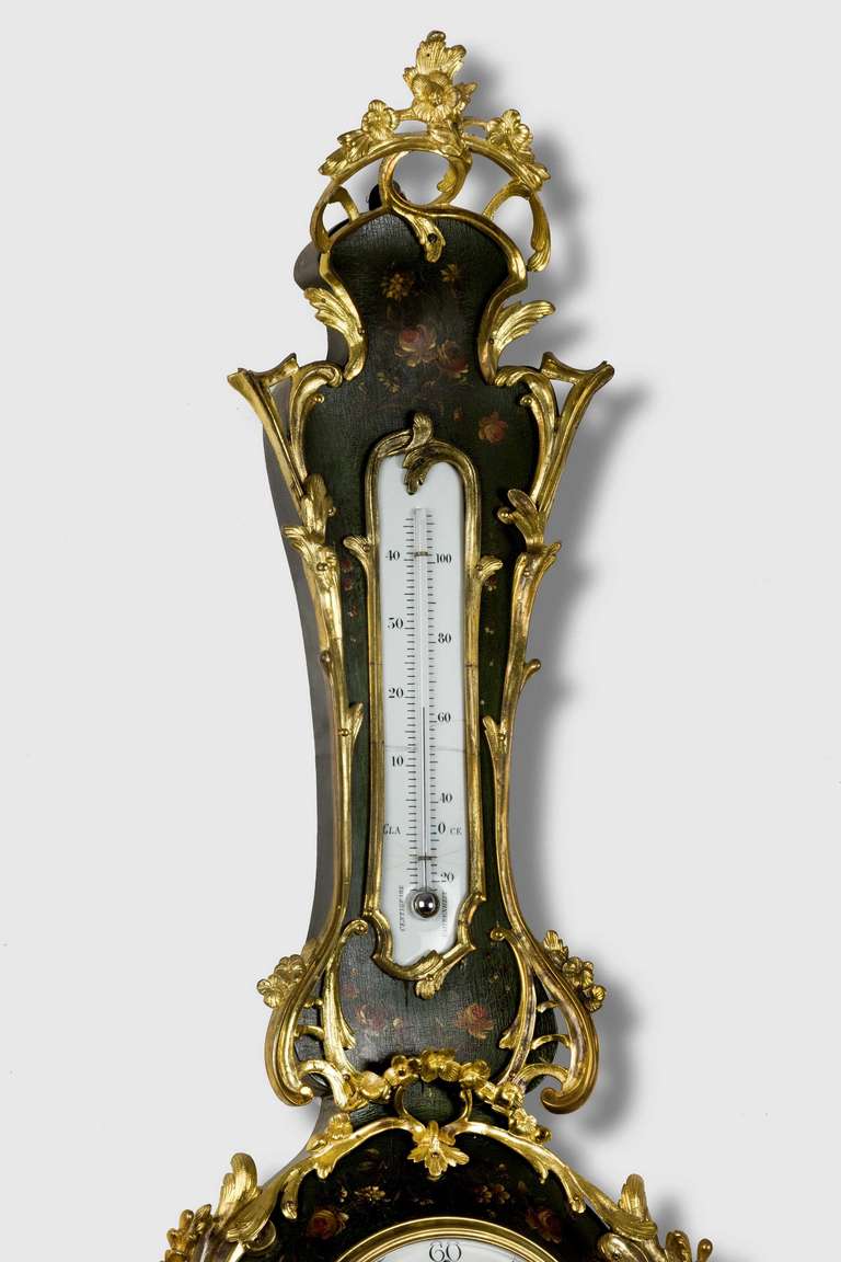 Gilt 19th Century Clock Barometer