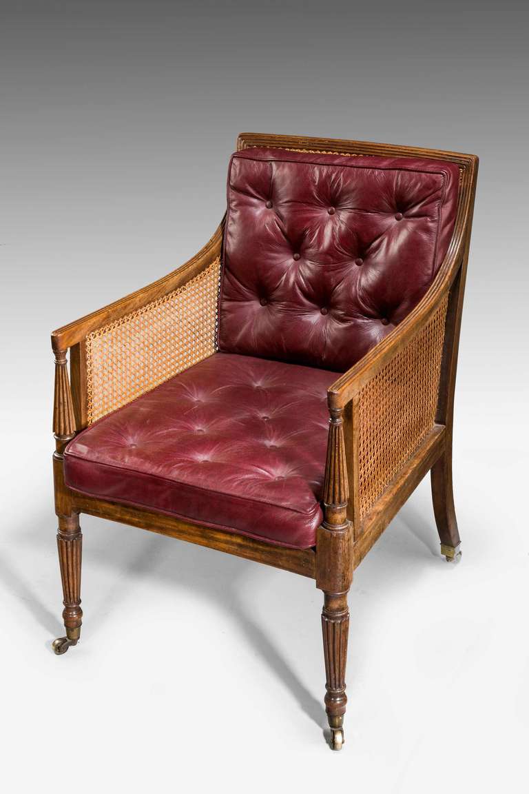 Regency Period Mahogany Bergere In Good Condition In Peterborough, Northamptonshire