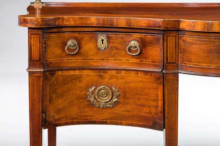 18th Century and Earlier George III Period Serpentine Mahogany Sideboard