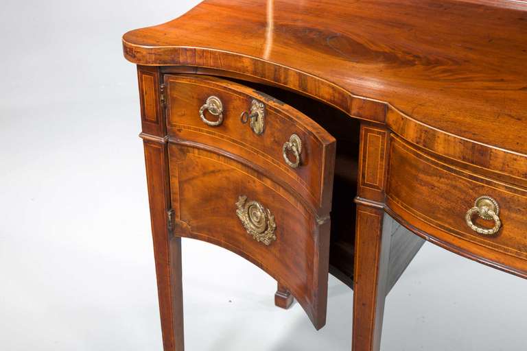 George III Period Serpentine Mahogany Sideboard 4