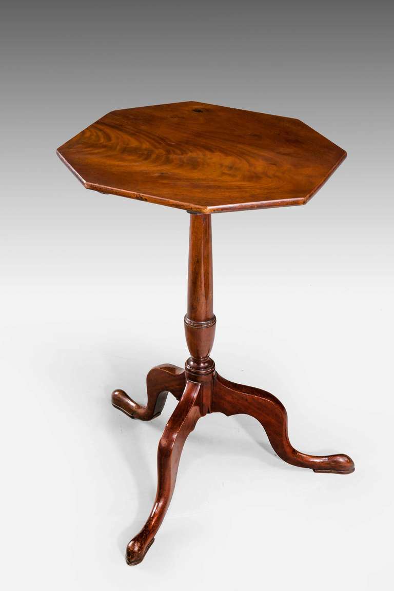 British George III Period Tripod Table with an Octagonal Top