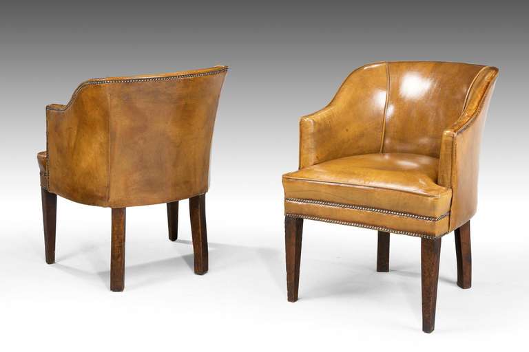 British Pair of Mahogany Desk Chairs