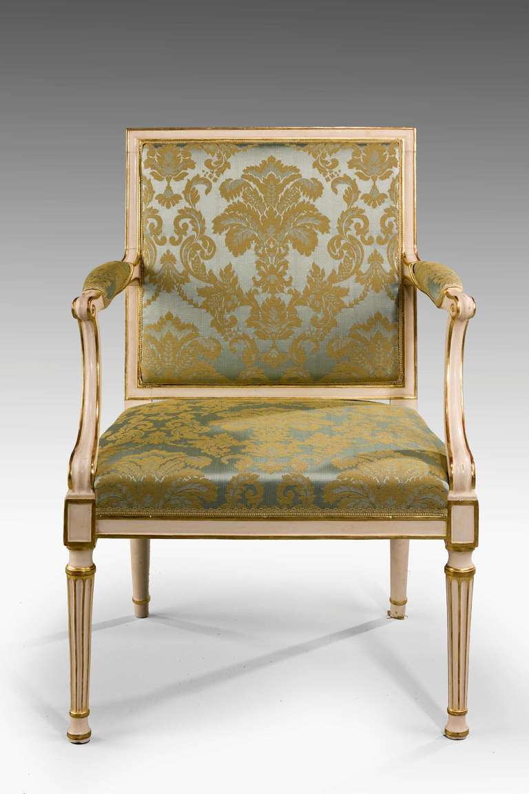 British Chippendale Period Parcel-Gilt Elbow Chair