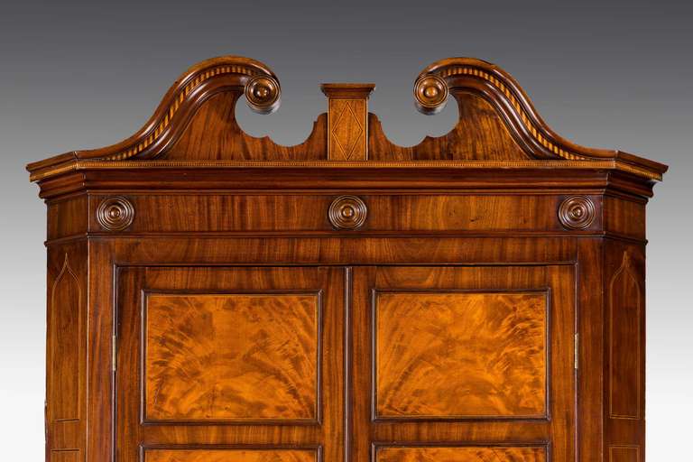 British George III Period Mahogany Double Corner Cupboard