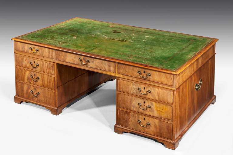 19th Century Regency Period Mahogany Partners Desk