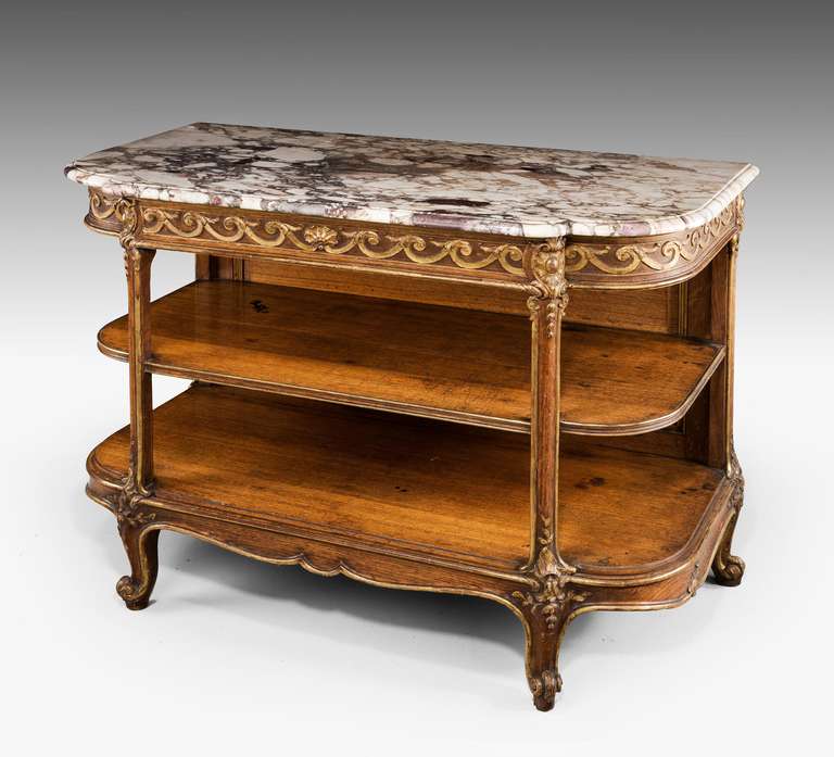 Mid-19th Century Oak and Parcel-Gilt Side Cabinet 1