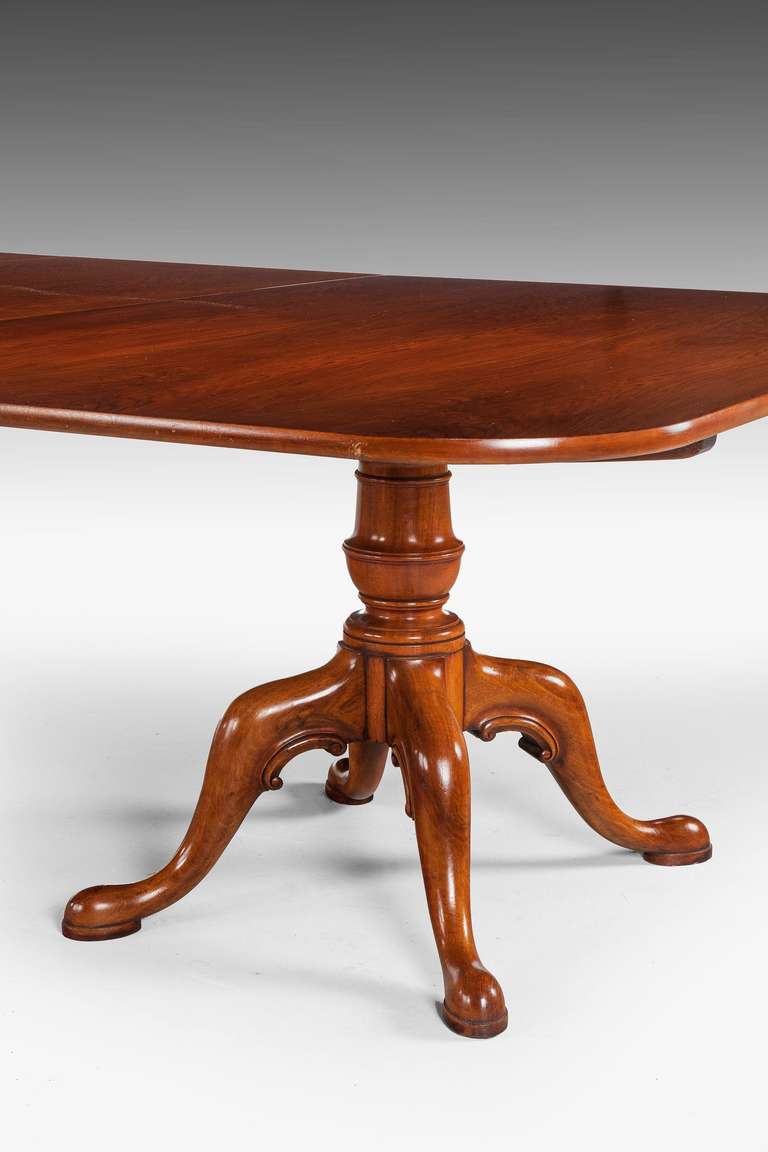 20th Century George III Style Mahogany Tow Pillar Dining Table