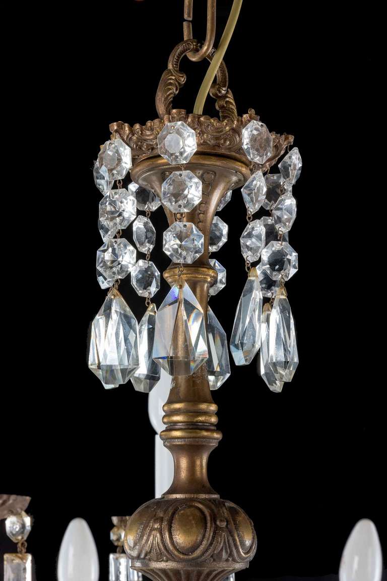 19th Century Crystal and Gilt Bronze Fifteen-Arm Chandelier 1