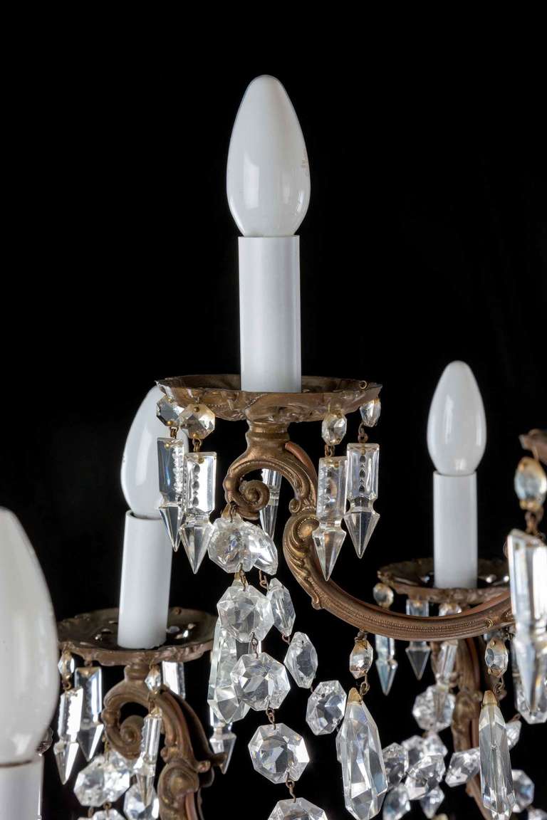 19th Century Crystal and Gilt Bronze Fifteen-Arm Chandelier 2