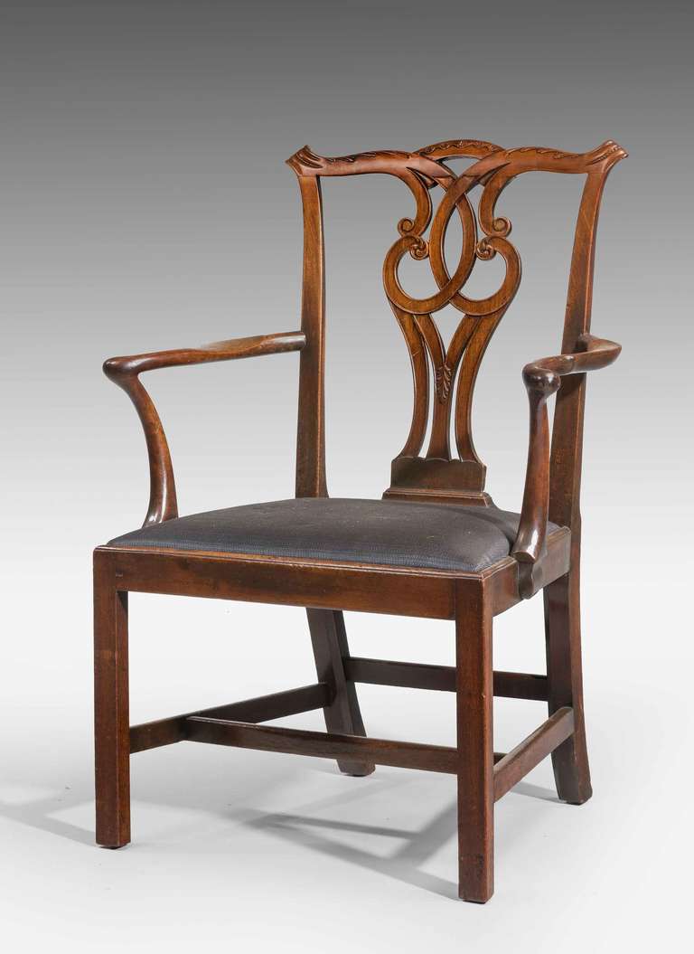 British Chippendale Period Mahogany Elbow Chair