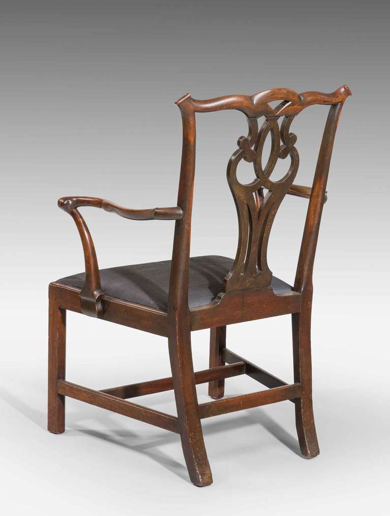 Chippendale Period Mahogany Elbow Chair In Good Condition In Peterborough, Northamptonshire