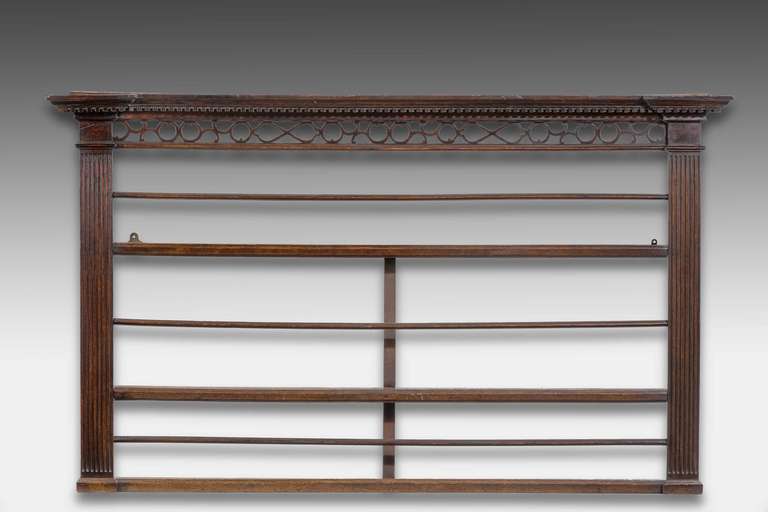 Good George III Period Oak Delft Rack