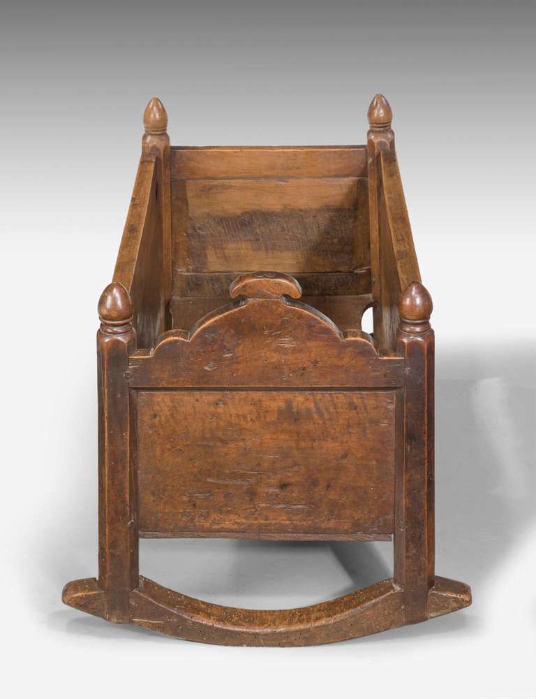 19th Century Continental Chestnut Cradle 2