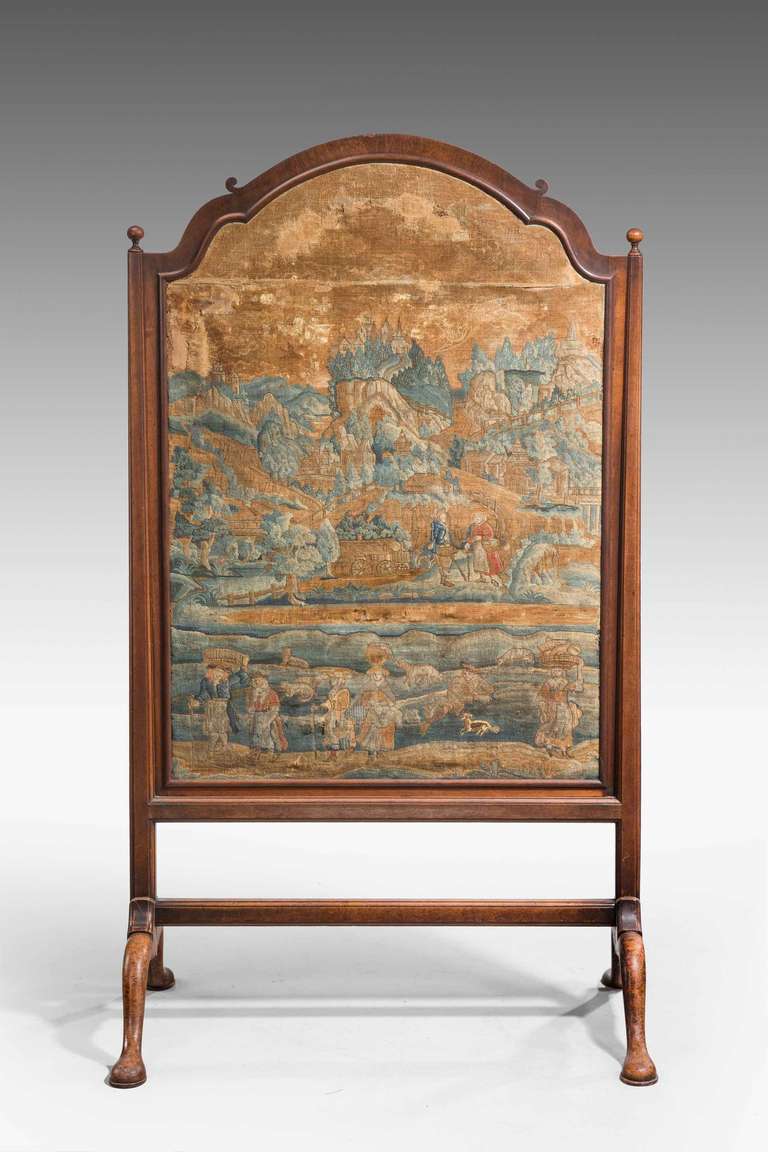 British George I Period Walnut Cheval Screen