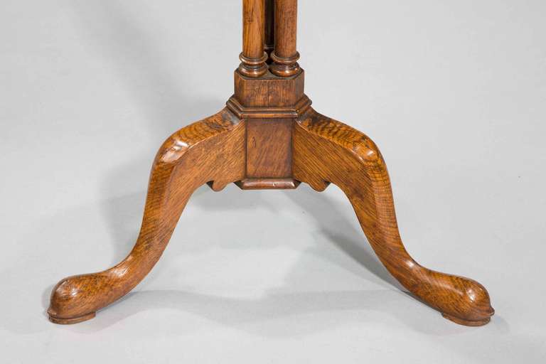 Attractive Late 19th Century Oak Candle Stand 1