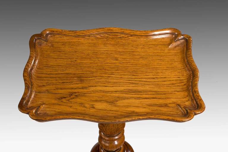 Attractive Late 19th Century Oak Candle Stand 2