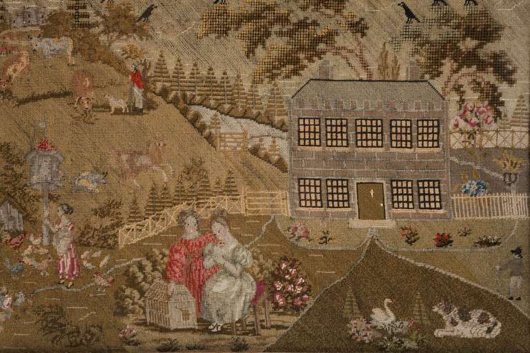 British 18th Century Wool and Silk Needlework