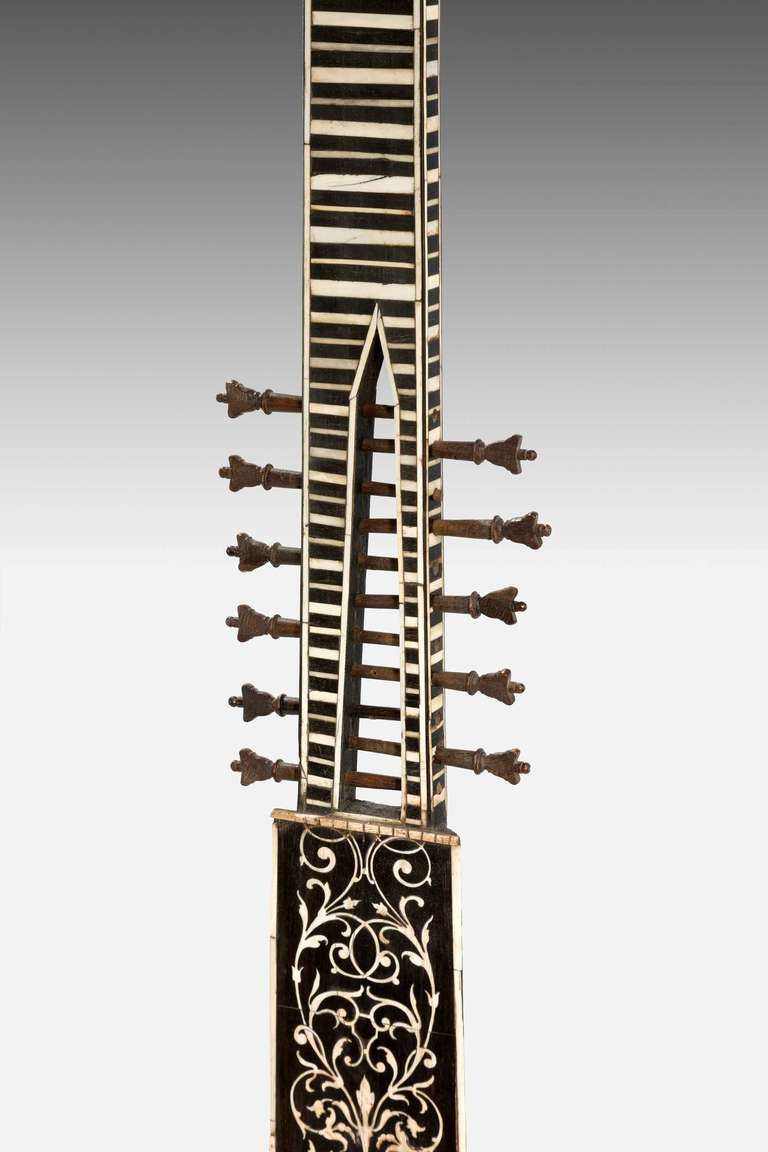 British Late 17th Century Theorbo or Chitarrone and Case
