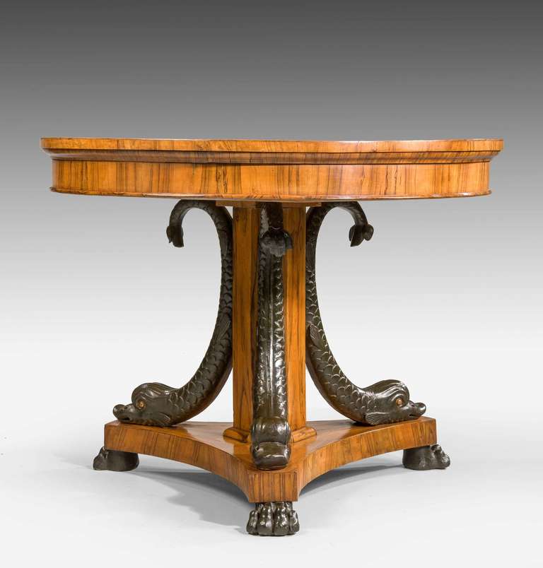 19th Century Olivewood and Walnut Centre Table For Sale 2