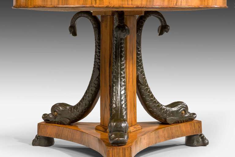 19th Century Olivewood and Walnut Centre Table For Sale 3