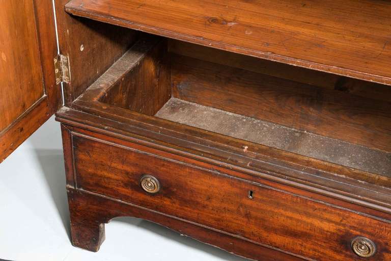 18th Century and Earlier George III Period Mahogany Dwarf Press with Double Shelves and Drawer