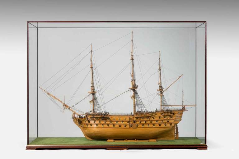 A Fine Early 20th Century Model of H M S Victory,with a well cast and decorated prow, very fine details. 

HMS Victory is a 104-gun first-rate ship of the line of the Royal Navy, laid down in 1759 and launched in 1765. She is most famous as Lord