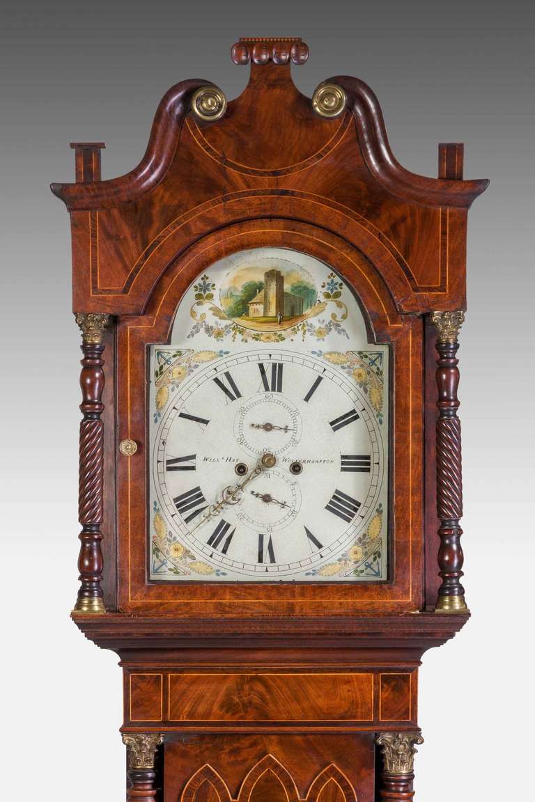 19th Century Mahogany Long Case Clock by William Hay of Wolverhampton In Good Condition In Peterborough, Northamptonshire