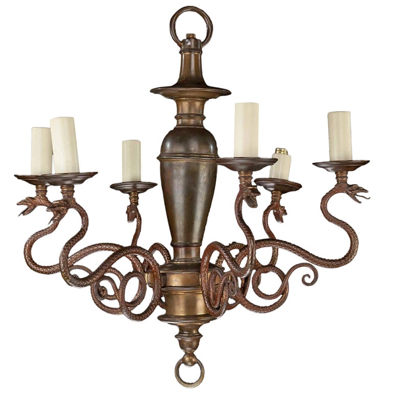 Late 19th Century Six-Arm Chandelier For Sale