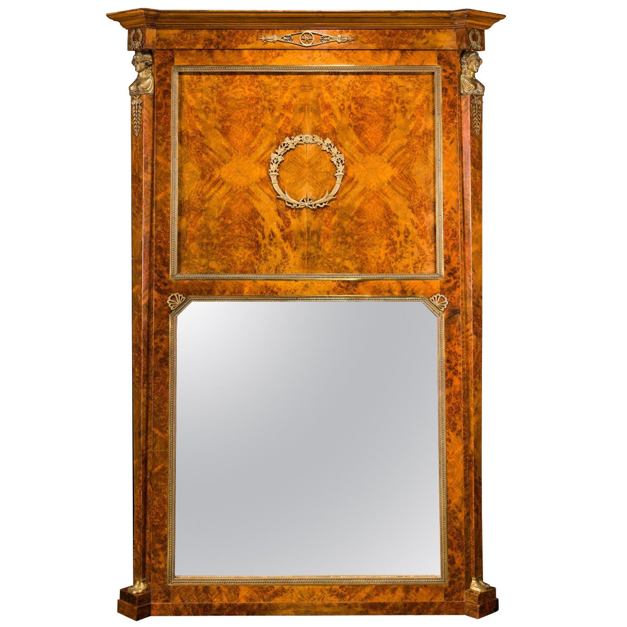 Austrian Late 19th Century Burr Birch Mirror