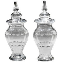 Pair of George III Period Lidded Sweetmeat Jars 7