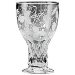 Large Goblet with Facet-Cut Stem