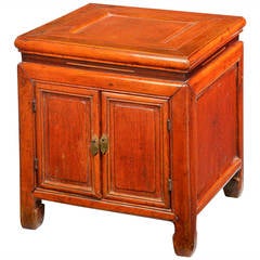 Small 19th Century Oriental Elm Enclosed Stool Table