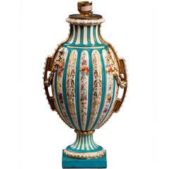 19th Century French Porcelain Vase Lamp