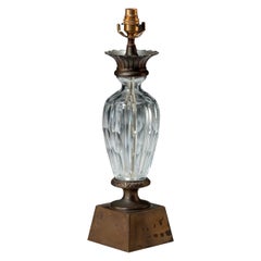 Antique Single 1920s Cut-Glass Lamp