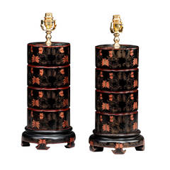 Unusual Pair of late 20th century Stepped Lamps 4
