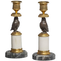 Pair of Regency Period Bronze Candlesticks