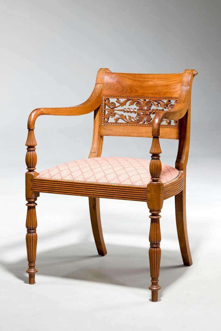 Set of Four Regency Period Elbow Chairs In Good Condition For Sale In Peterborough, Northamptonshire