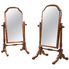 Antique Pair of Mid-19th Century Children's Cheval Mirrors