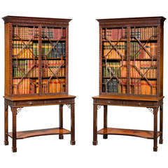 Pair of Chippendale Design Bookcases