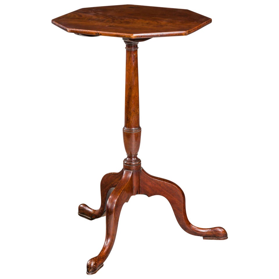 George III Period Tripod Table with an Octagonal Top