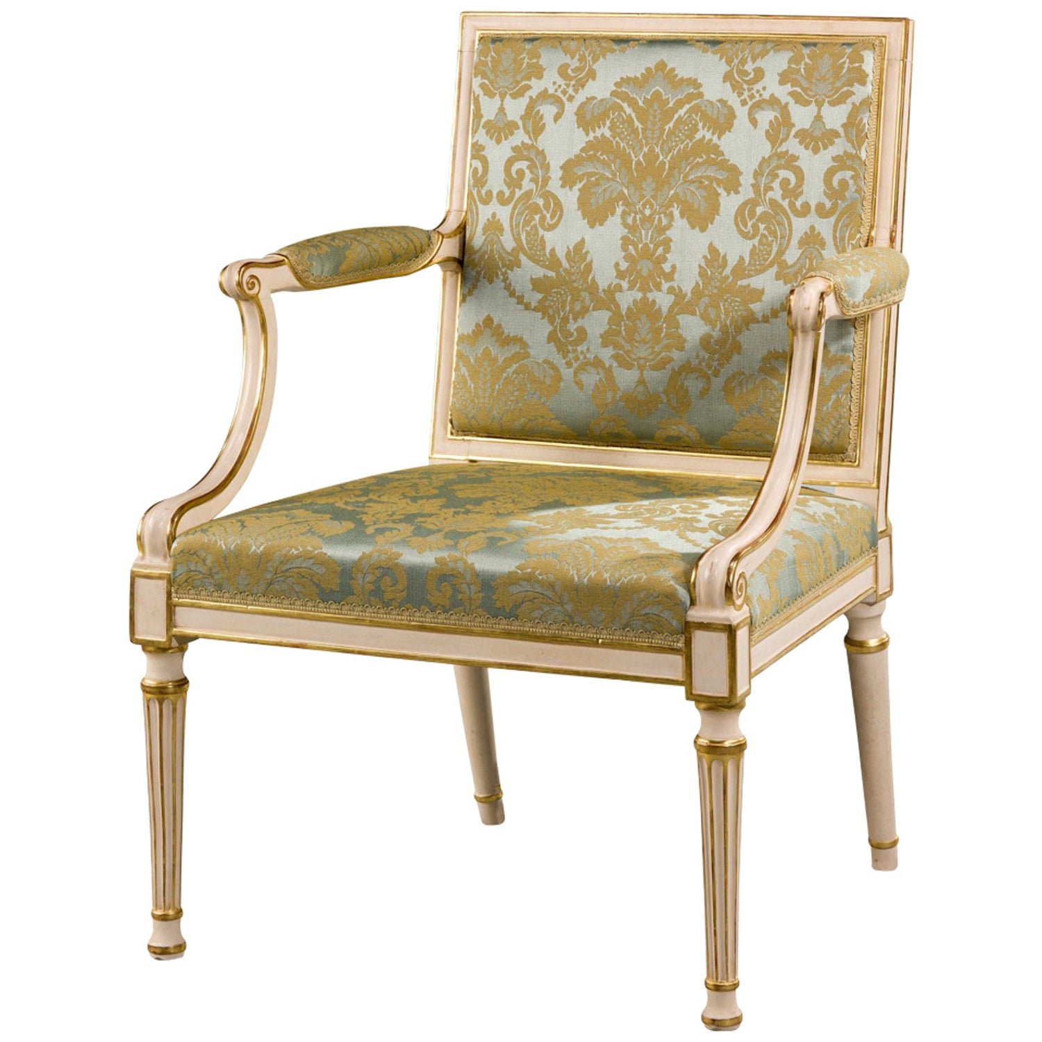 Chippendale Period Parcel-Gilt Elbow Chair at 1stDibs
