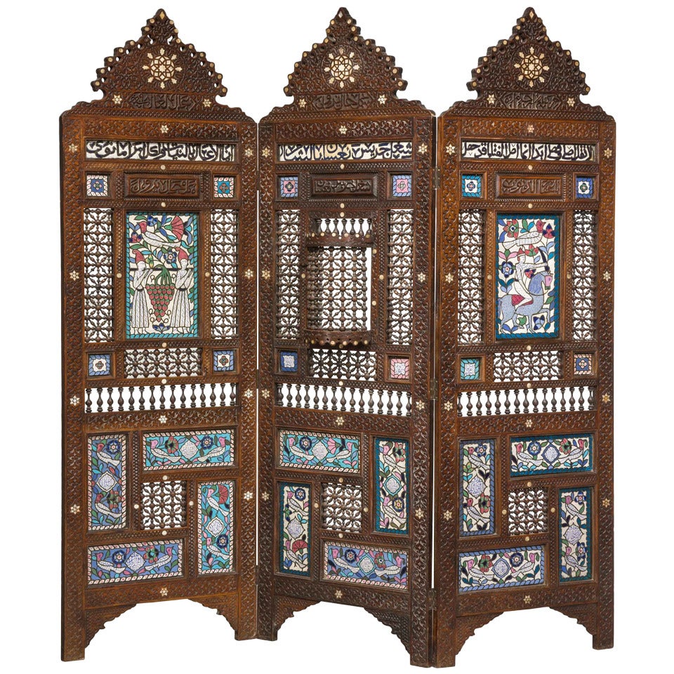 19th Century Middle Eastern Three-Fold Screen