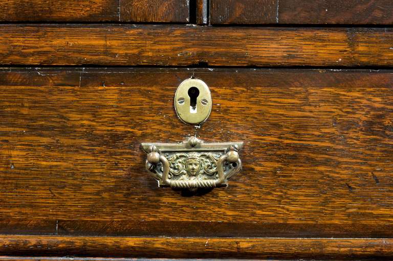 18th Century and Earlier 18th Century Oak Hanging Corner Cupboard