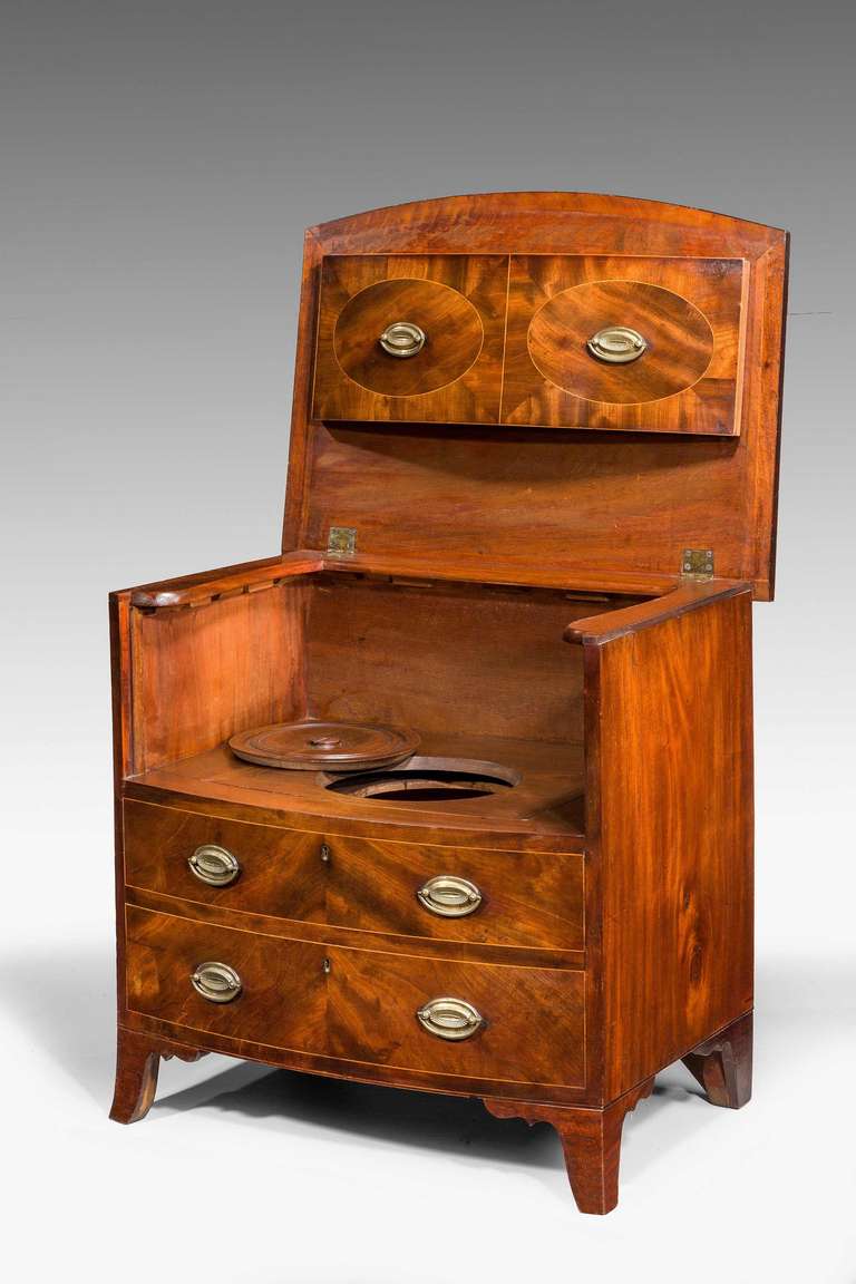 George III Period Bow Fronted Night Cupboard