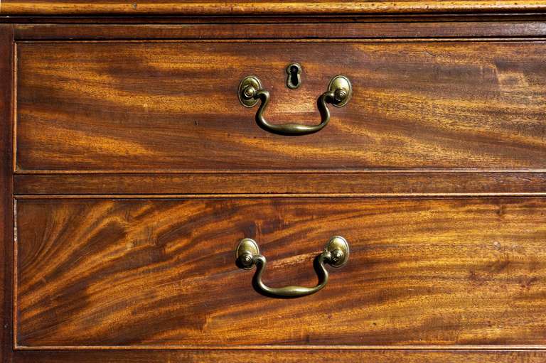 George III Period Mahogany Chest of Drawers with Contrasting Striations In Excellent Condition In Peterborough, Northamptonshire