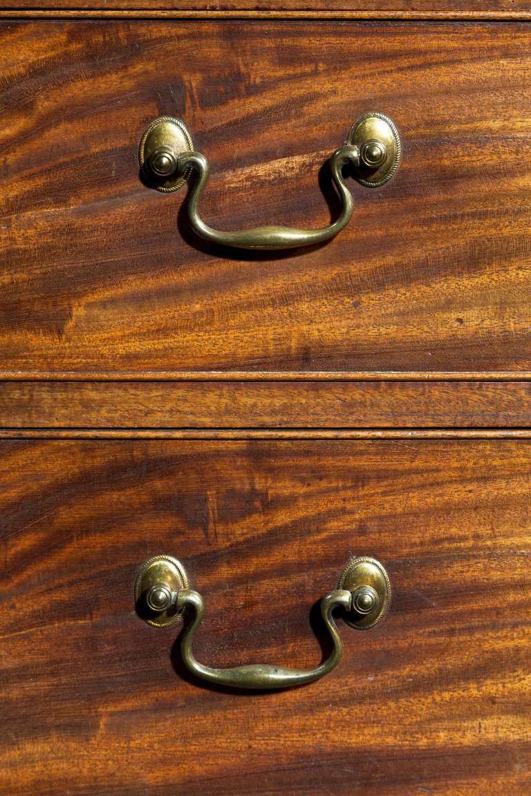 British George III Period Mahogany Chest of Drawers with Contrasting Striations