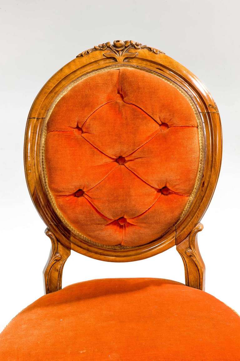 Set of Six 19th Century Satin Birch Dining Chairs 3