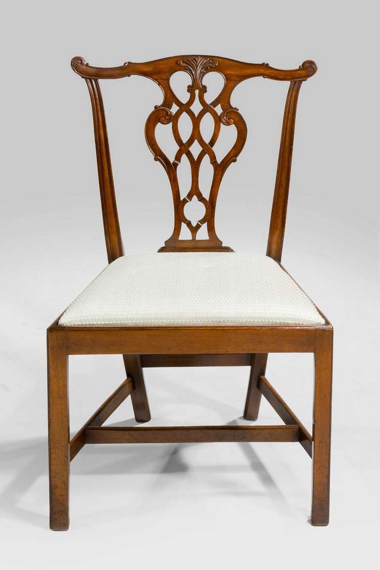 20th Century Set of Six Chippendale Design Dining Chairs
