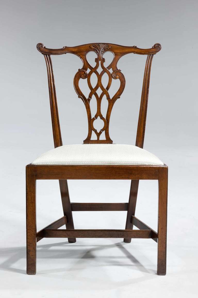 Mahogany Set of Six Chippendale Design Dining Chairs
