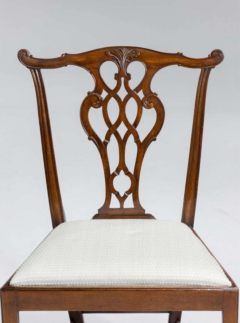 Set of Six Chippendale Design Dining Chairs 2